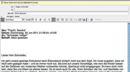 Screenshot eines E-Mail-Verlaufs