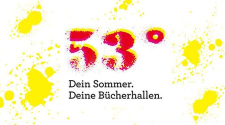 Logo der Aktion mit der Aufschrift 53° Dein Sommer. Deine Bücherhallen.