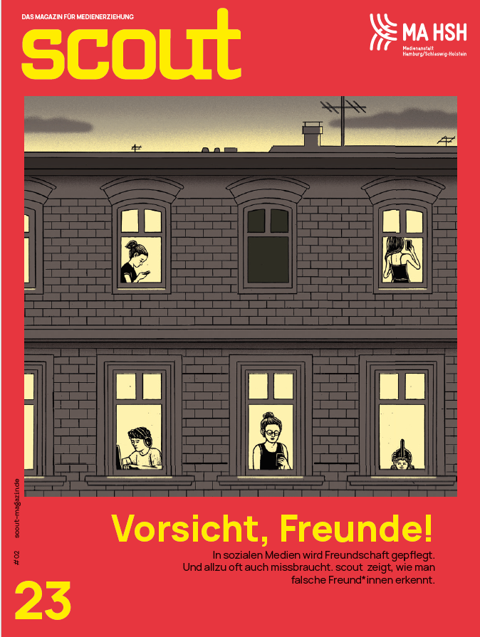 Cover scout Magazin 2/2023: Vorsicht, Freunde!